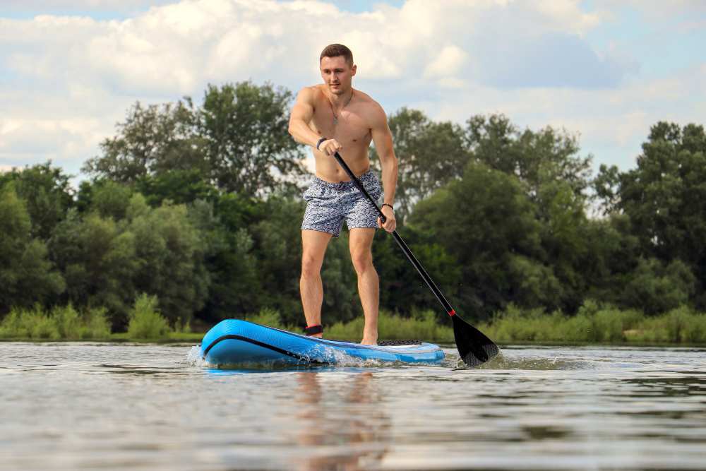 Paddleboarding summer activity across Stockholm Archipelago